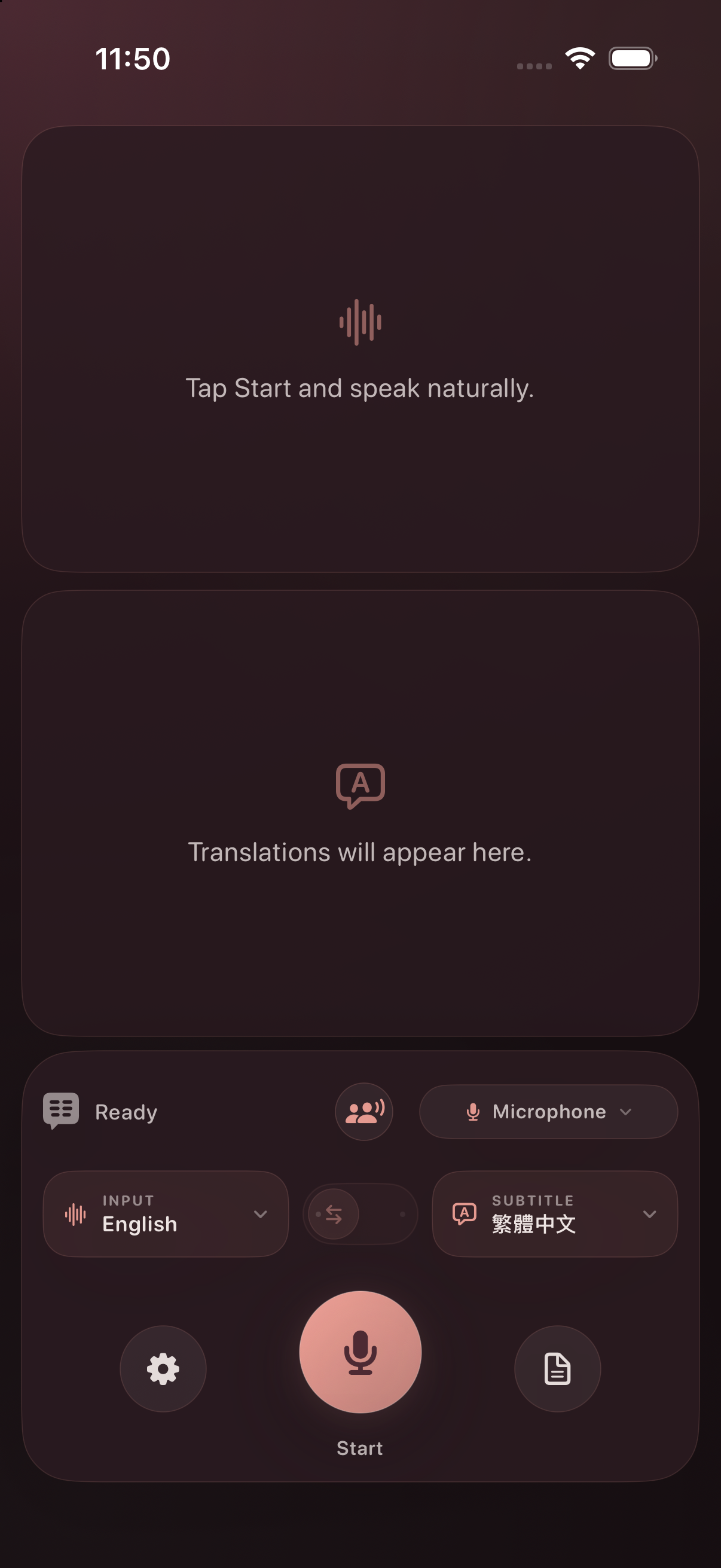 Easy2say showing English and Traditional Chinese captions together on an iPhone